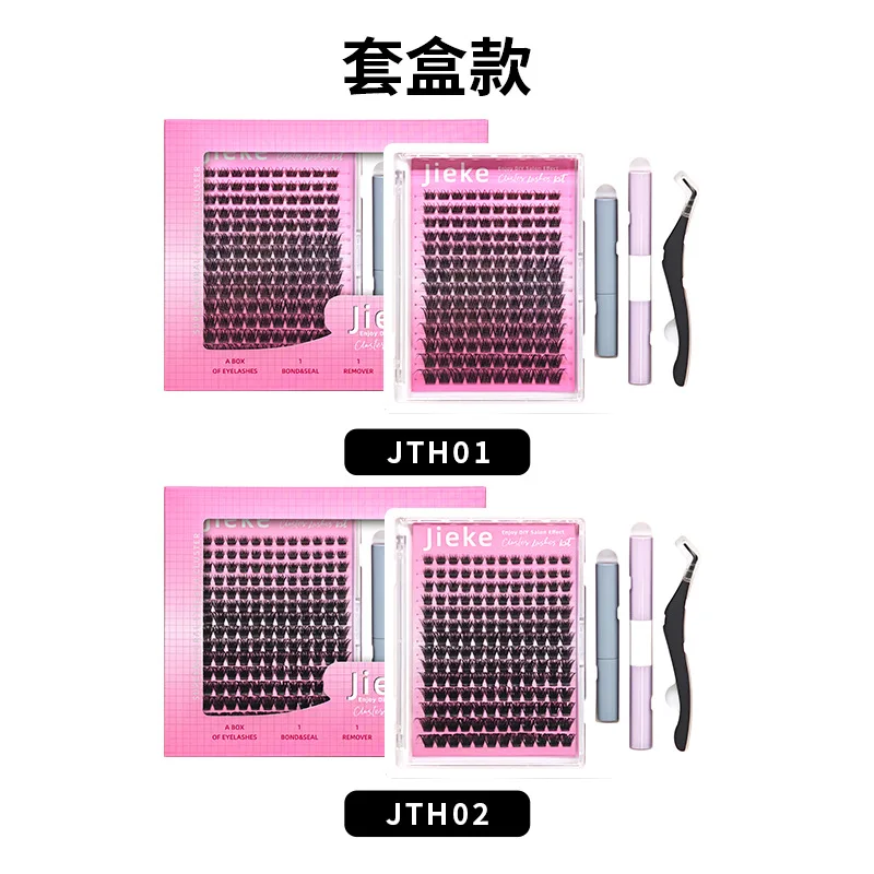 Valse wimperset 4-in-1 met lijmpincet Set Europese en Amerikaanse dikke wimpers