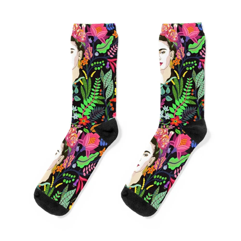 Frida in Bloom Socks aesthetic shoes compression funny sock Men Socks Women's