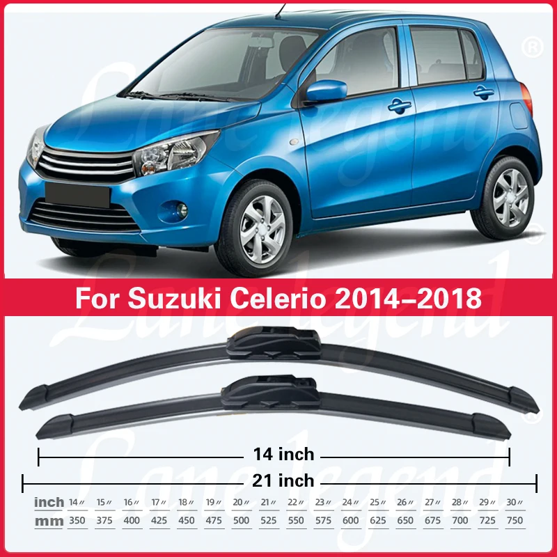 Lâminas do limpador da janela do carro, pára-brisas, Suzuki Celerio 2014, 2015, 2016, 2017, 2018, 21 "+ 14", acessórios do carro