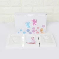 Newborn Baby Handprints and Footprints Photo Frame with Clay Kit Baby Boy Girls Souvenirs Toys Gifts Baby Products Home Decor 4