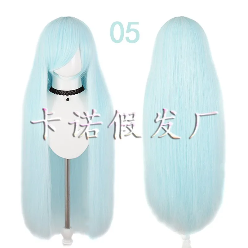 Peluca de Cosplay de fiesta sintética larga y recta de 80cm y 32 pulgadas, disfraz con flequillo completo para Halloween, pelo para juego de rol