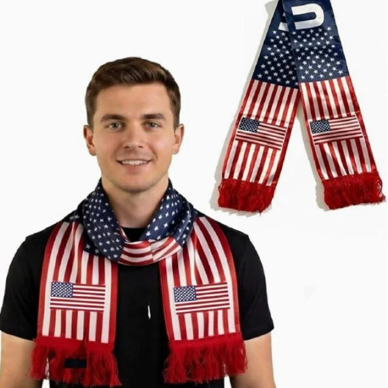 American Flag Scarf/football Scarf Is Perfect for Sports Events and Parties Showing Off Your Enthusiasm Made From Soft Fabric