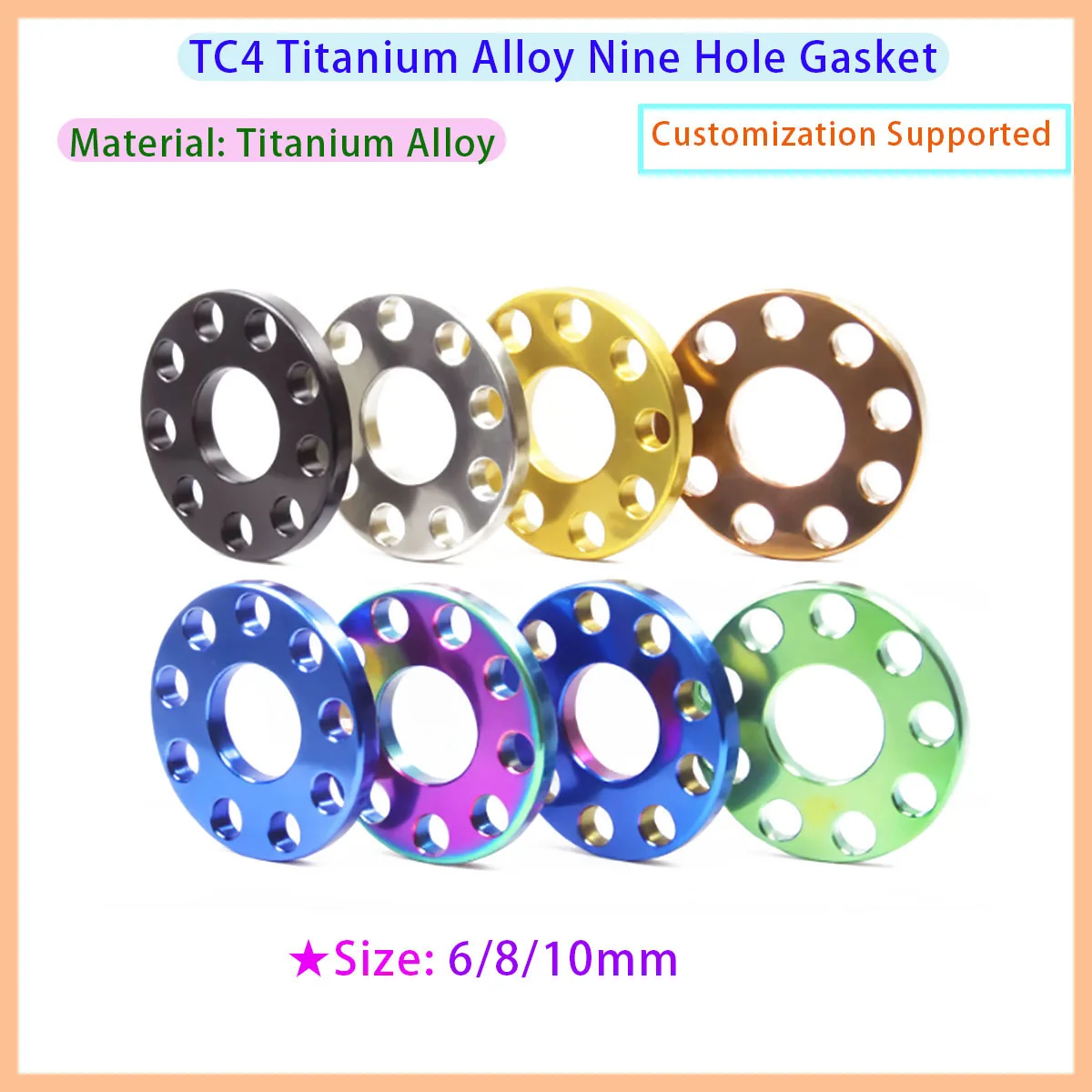M6 M8 M10  Titanium Alloy Washer Hollow Design Corrosion-resistant Motorcycle Brake Disc Clutch Cover Decorative Part