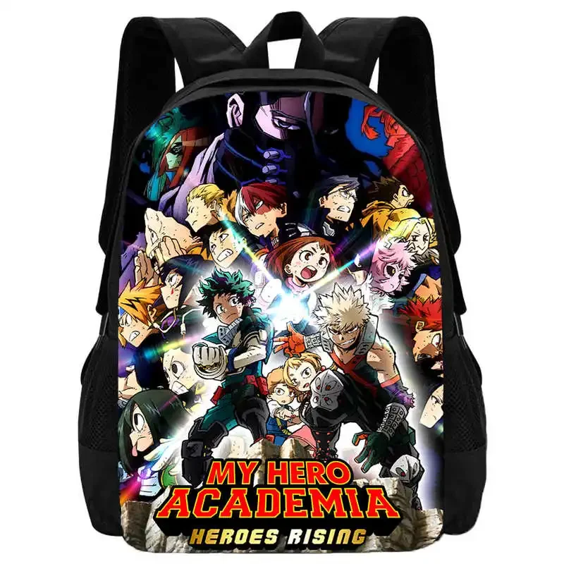 My Hero Academia School Backpack Cartoon School Bags for Boys Girls ,Amine Game Satchel for Kids Durable and Light Weight