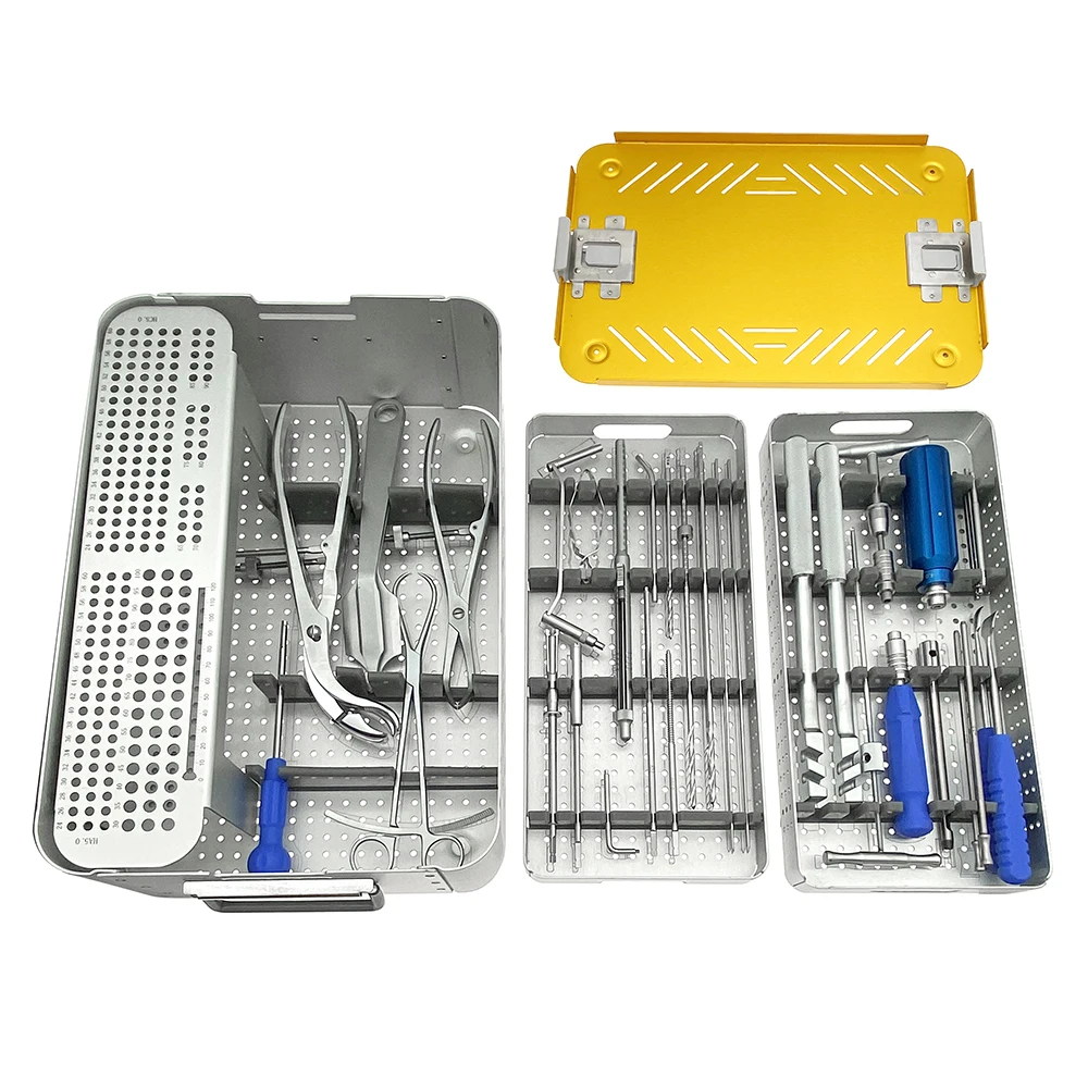 Orthopedic fracture instrument kit  A0 Lower Limb Locking Plate Instrument Kit Stainless steel Orthopedic instrument set