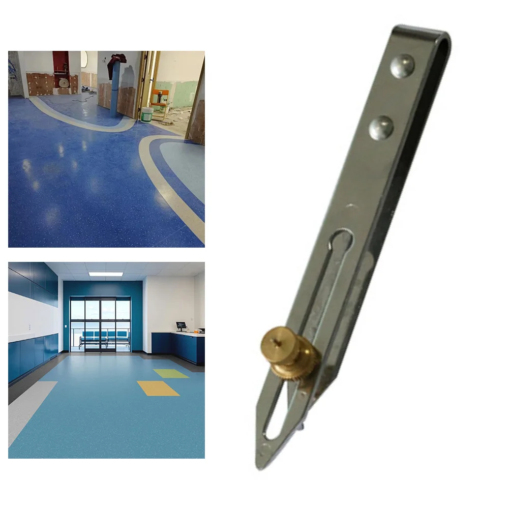Installation Tool for Vinyl Floors with Recess Scriber Function to Trace Wall Lines and Prepare Panels for Exact Fit
