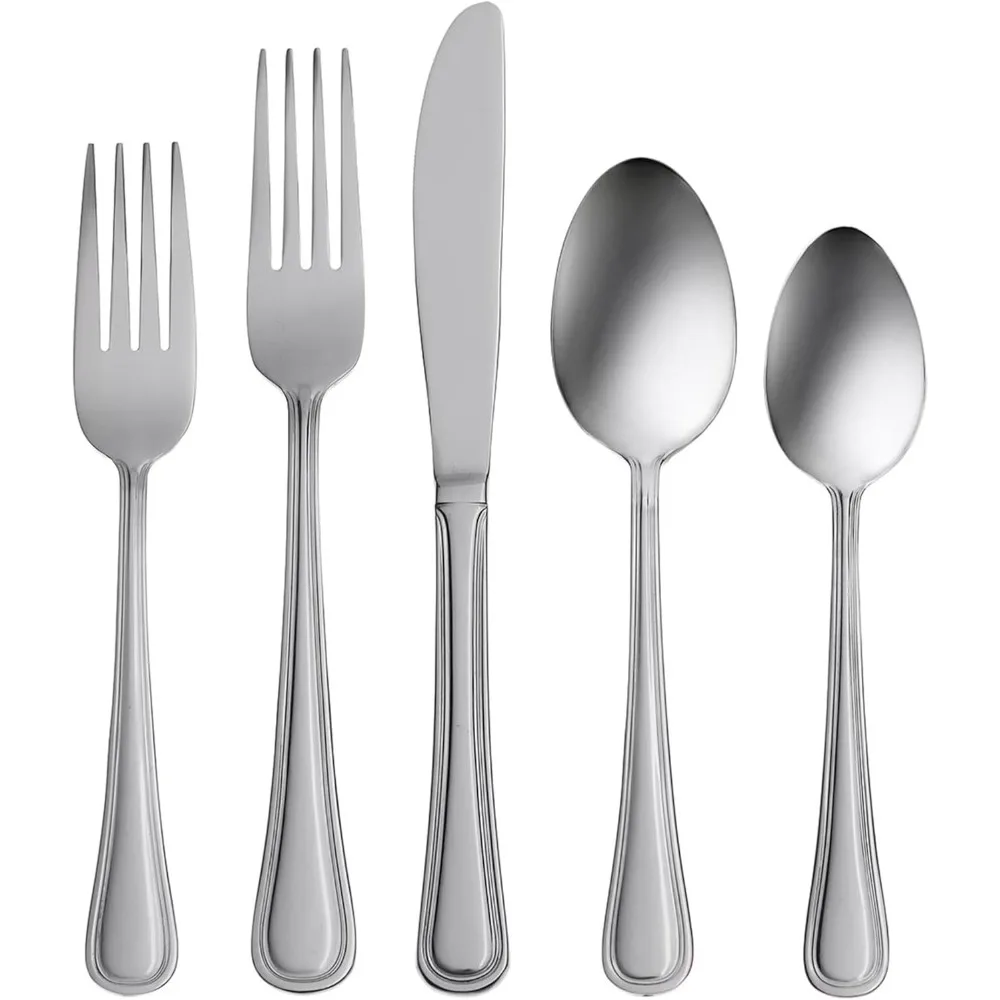 

Everyday Metallic Flatware Set, 5.40 LB, 50 Pieces