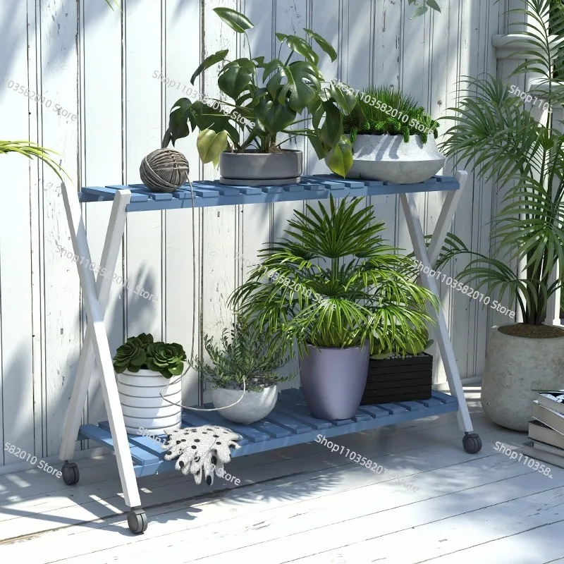 Multi-Layer Succulent Plant Stand with Wheels, Creative Flower Pot Shelf for Living Room