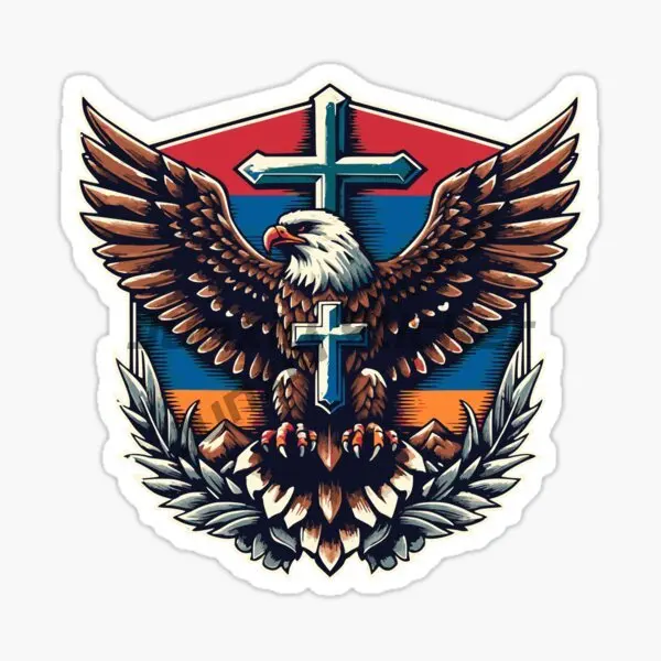 Armenian Eagle Flag Personalized Car Stickers Europe Armenia Round Seal Coat of Arms Emblem Map Flag Silhouette Country Code AM
