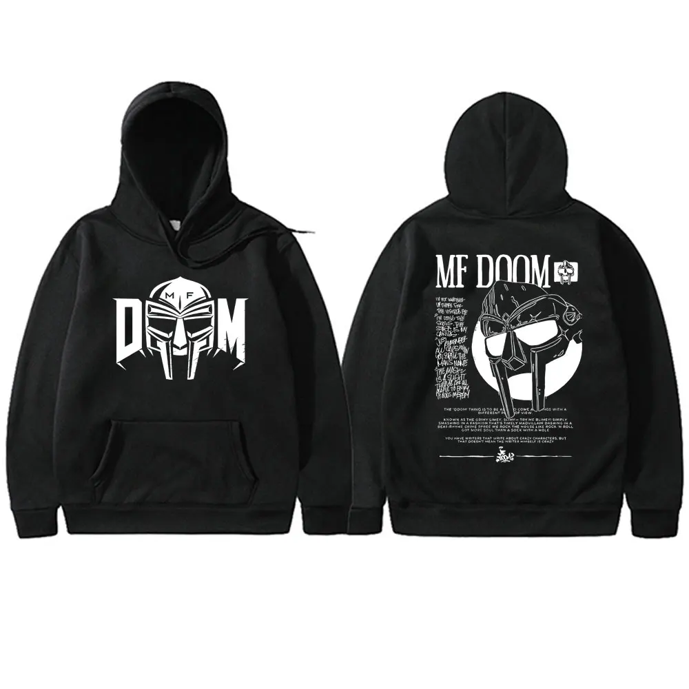 Rapper Mf Doom Madvillain Metal Face Double Sided Printed Hoodie Men Women's Hip Hop Fashion Sweatshirt Male Oversized Hoodies