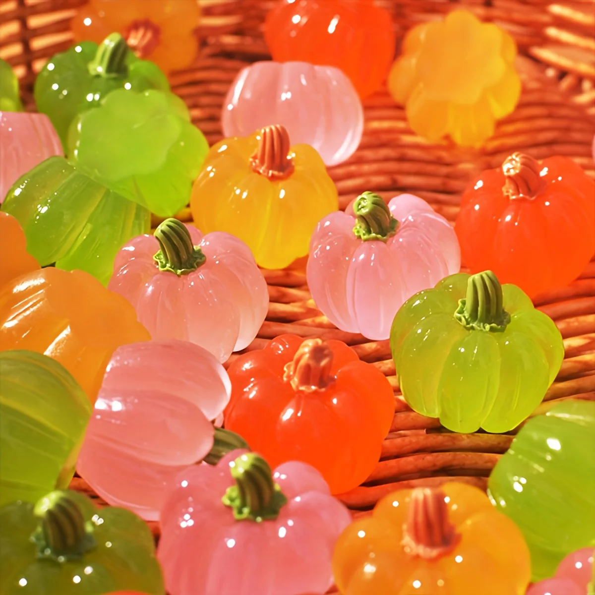 Glow in the Dark Mini Pumpkin Decorations Vibrant Resin Ornaments for Halloween Autumn Harvest Thanksgiving Table DIY Decoration