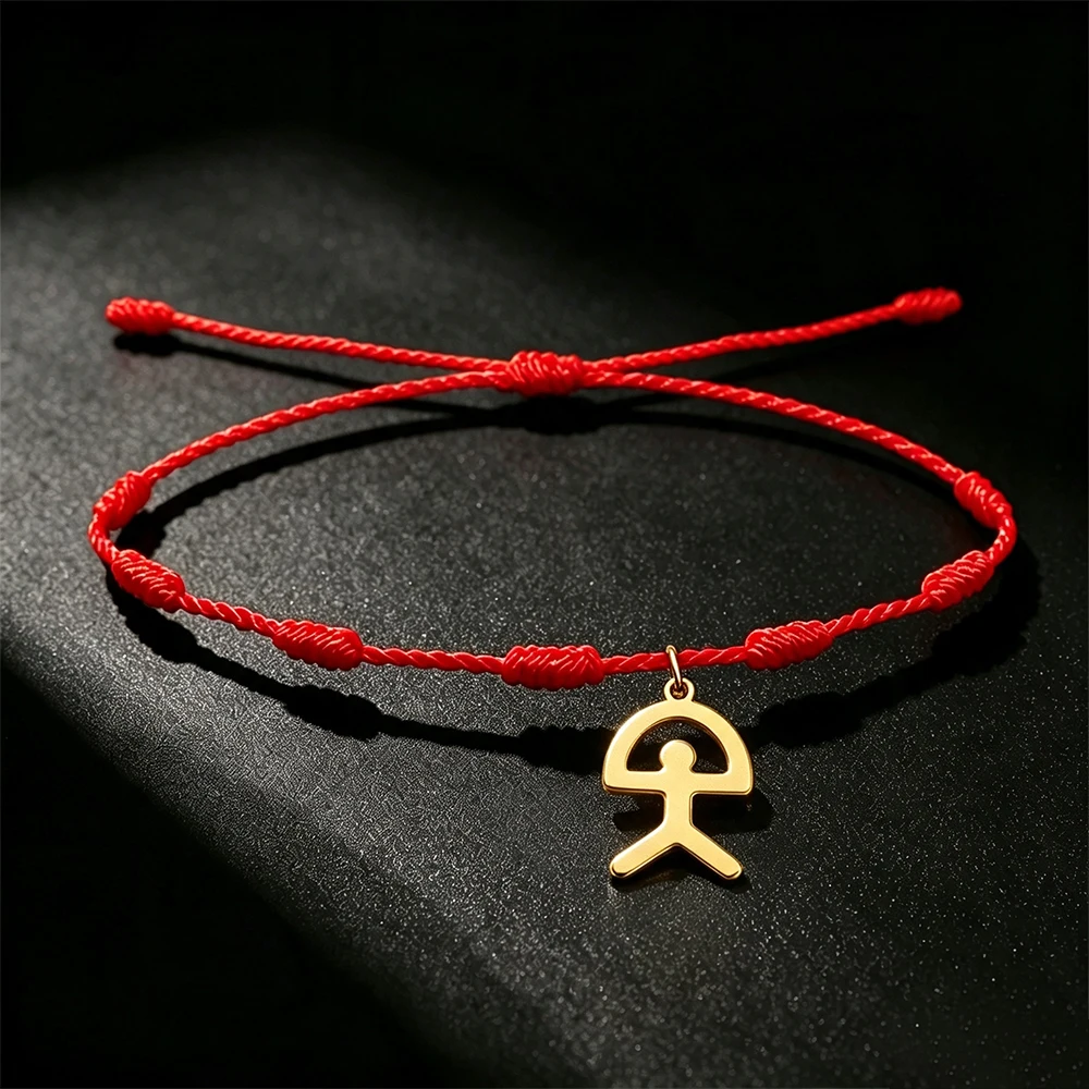 5PCS 7 Knots Red String Bracelet Indalo Man Charm Stainless Steel Lucky Protection Amulet Jewelry Spain Almeria Symbol Gift