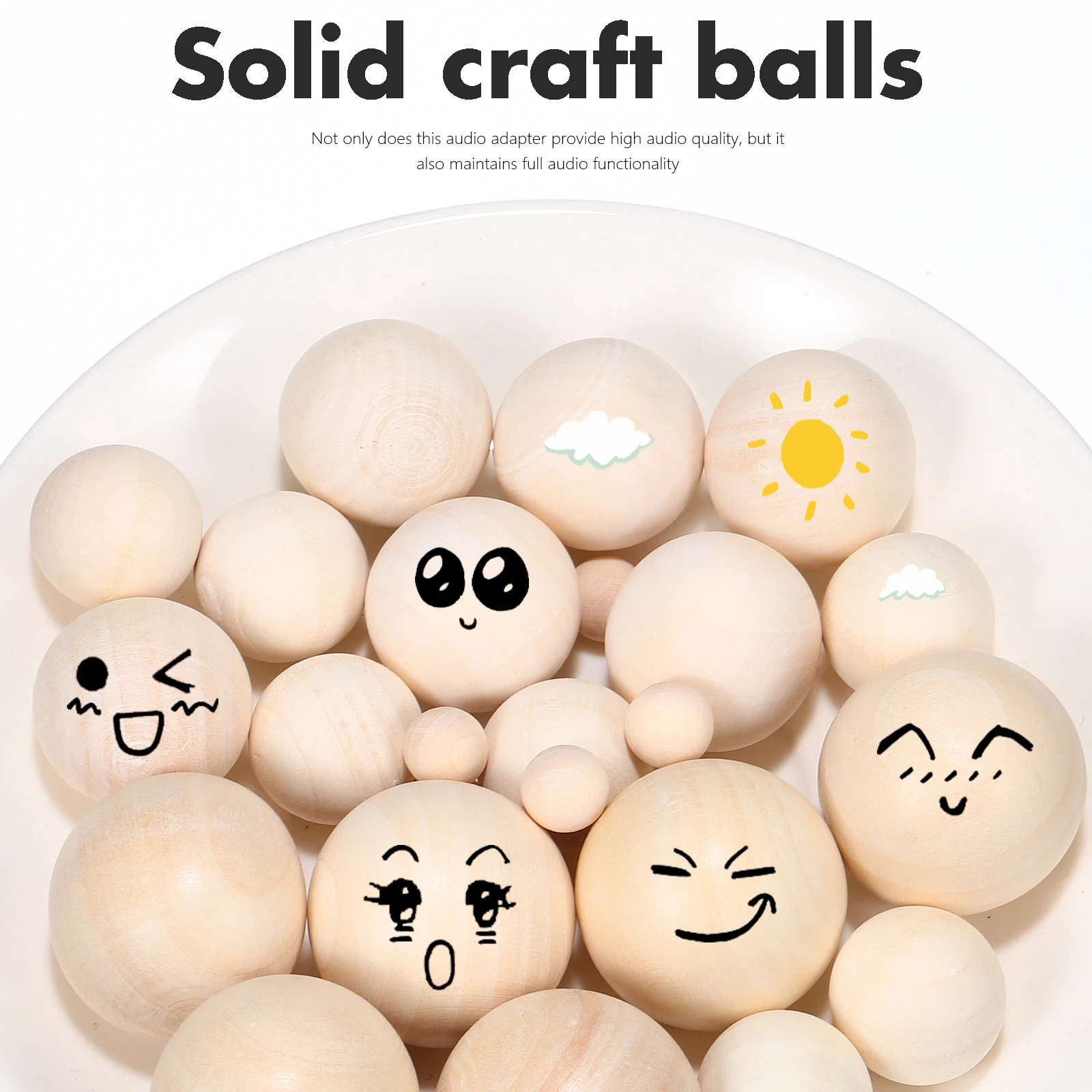 

40pcs Balls 10mm 20mm 25mm 30mm Round Craft Balls Wooden Beads Wooden Beads For Crafts for Crafts Sewing Accessories