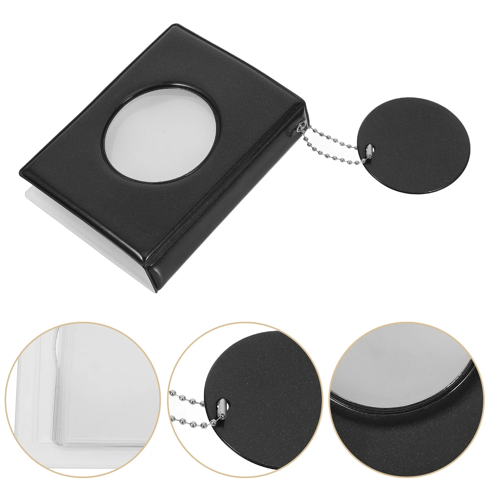 

Mini Photocard Holder Book Portable 3 Inch Stylish Round Hollow Out Photo Card Binder Photocard Organizer for Kpop and Game