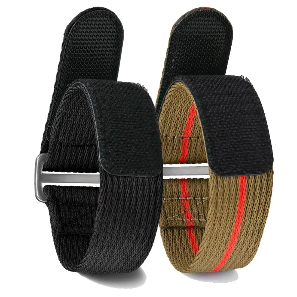 20mm 22mm Universal Nylon Watch Strap Quick Slip Through Hook Loop Fastener Hook Loop Watch Band Nylon Waterproof