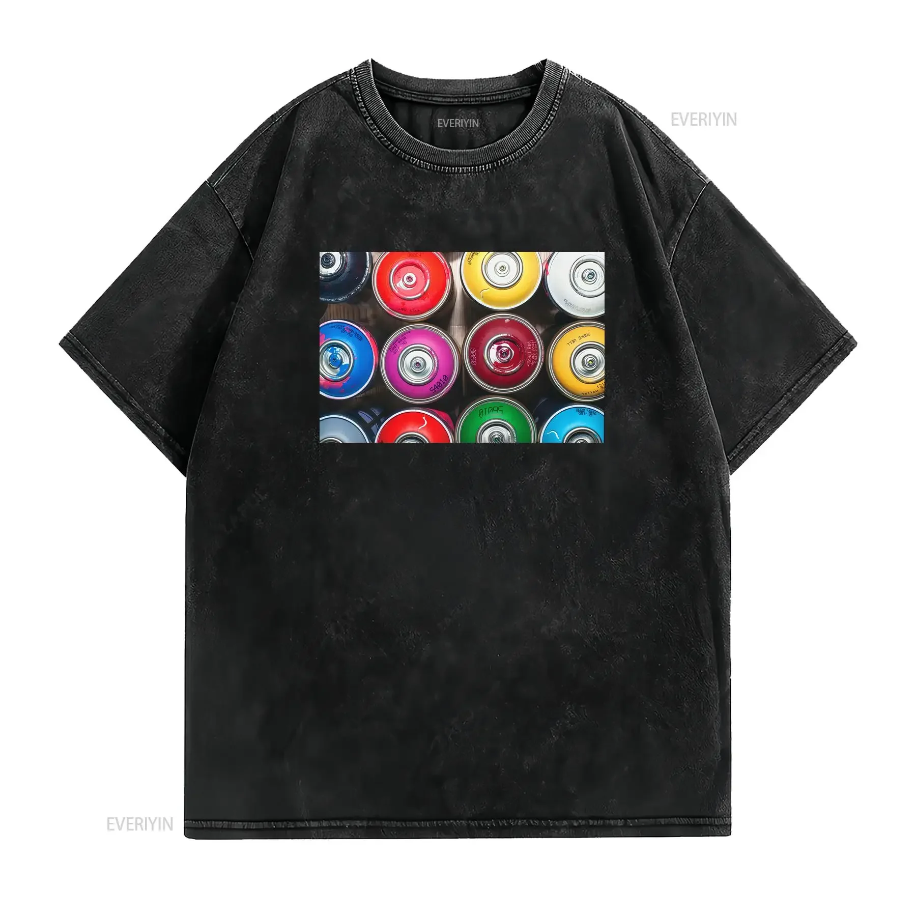 Spray Paint Cans T Shirt Urban Art Graffiti Artist Hip Hop for Him Her Aerosols Nozzles vintage Washed designer clothes Casual
