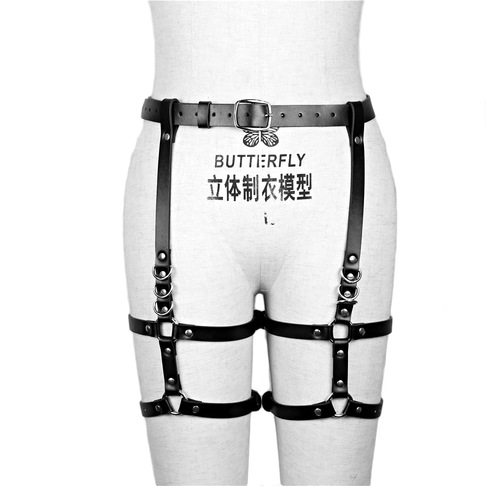 أربطة الفخذ السوداء القوطية للسيدات، أحزمة رباط طليعية بسيطة، إكسسوارات أنيقة للمواعدة والحفلات، شركة الزي العصرية