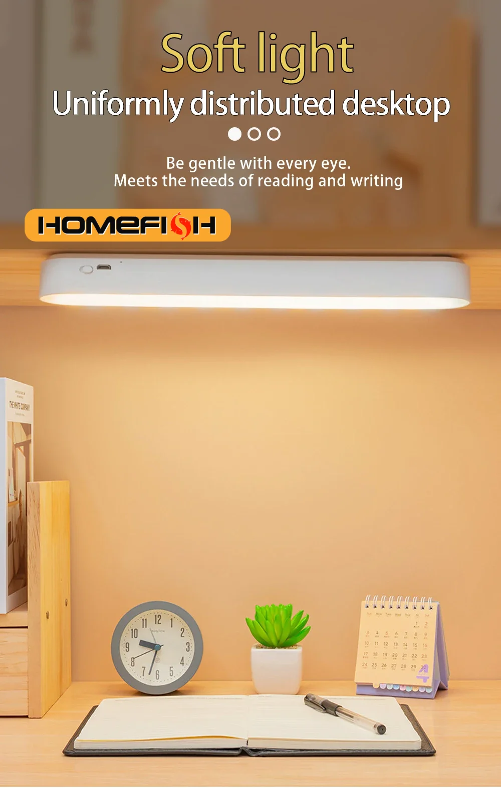 42CM Closet Lamps USB LED Light With Remote Control Night Light Magnetic Office Study Reading Stand Cabinet Bedroom