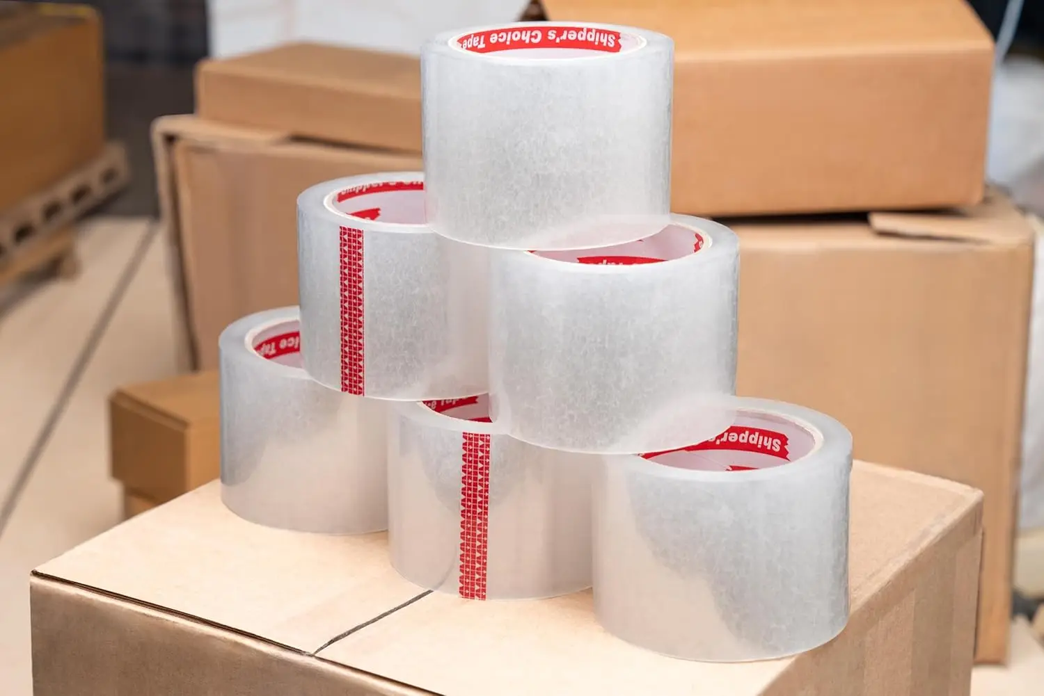 

Pack of 36 Rolls- 2" Wide Clear Packing Tape, Efficient, Super Adhesive, Large Rolls