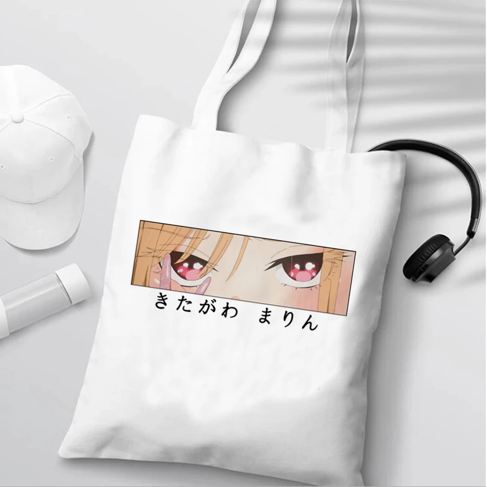 Japanese Anime Marin Kitagawa Shopping Bags Canvas Tote Bag Cartoon Eco Bag Reusable Shopping Bag Manga Handbags