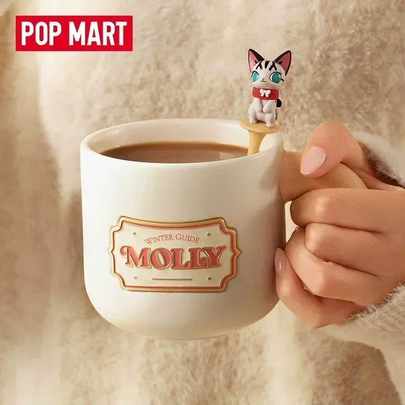 

POP MART Molly Winter Fit Check Series Ceramic Water Cup Blind Box Anime Figure Doll with Mystery Gift And Guess Bag Ornaments