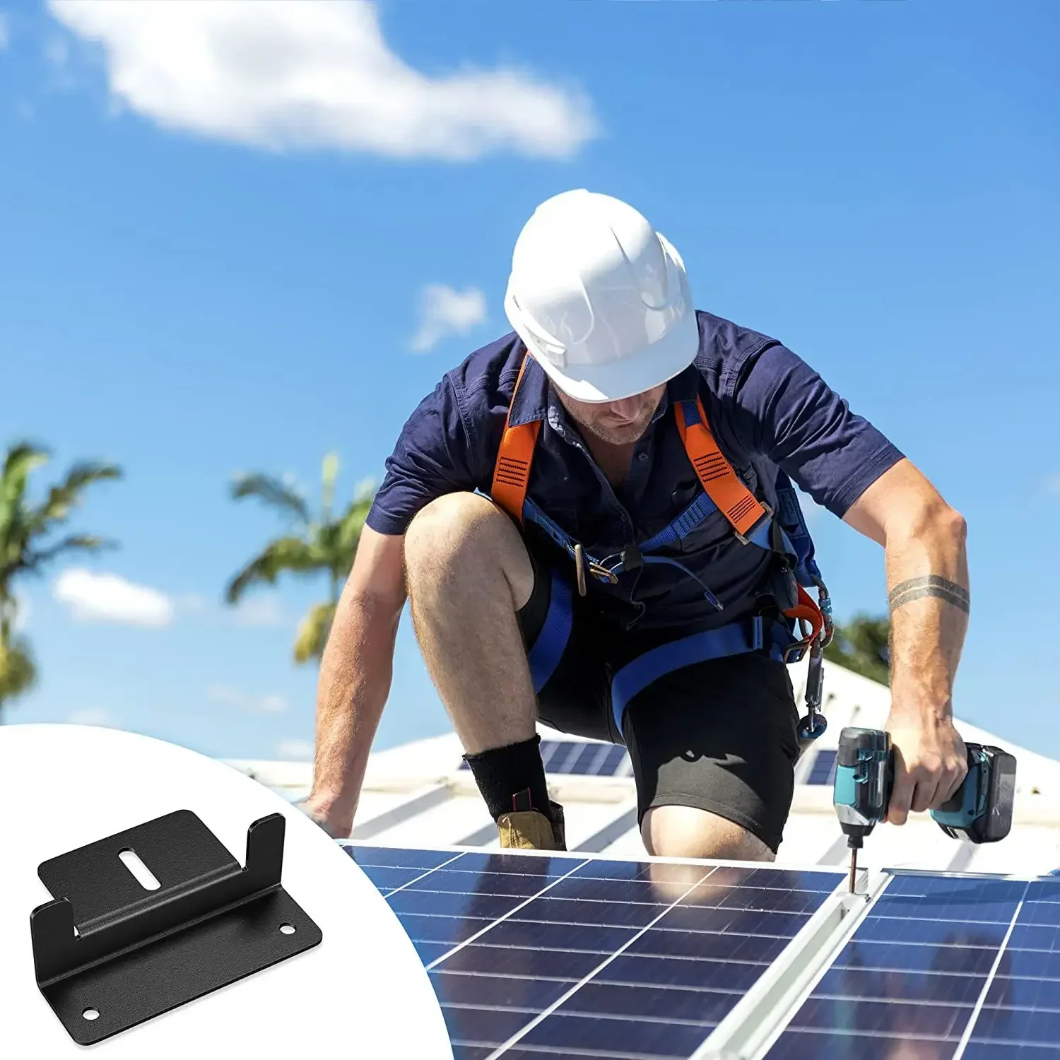 Solar panel mounting Z-shaped accessories Aluminum black, photovoltaic bracket