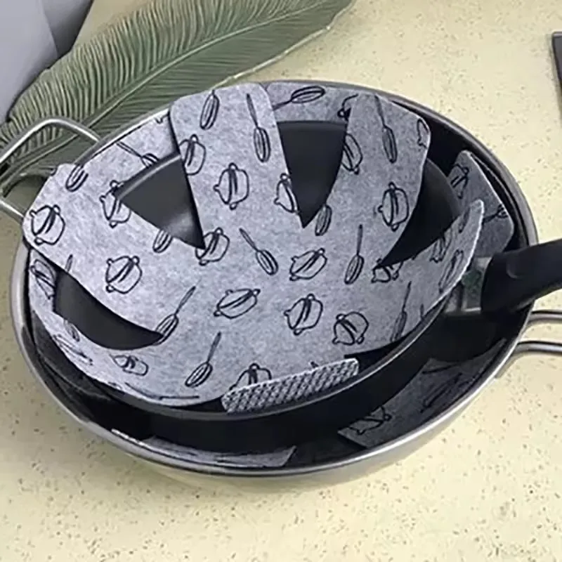 3/12pcs Pot and Pan Protectors Pot Dividers Pad Non-woven 3 Sizes Pans Separator Pads for Protecting Separators Pads Cookware