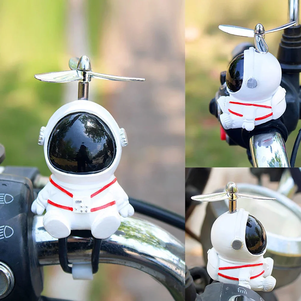 Criativo astronauta pato bicicleta decoração com hélice, MTB moto scooter, guidão decro acessórios brinquedos de resina para crianças