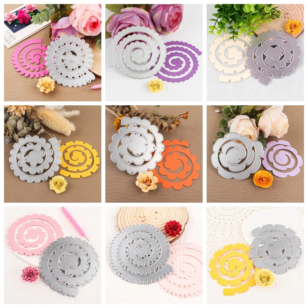 3D Spiral Flower Metal Die Cuts Daisy Flower Garland Wedding Cutting Dies for Scrapbooking Paper Dies Scrapbooking Card Making