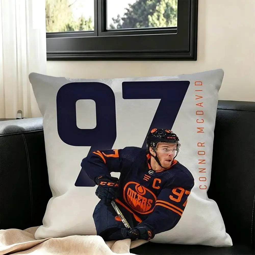 Ice Hockey C-Connor McDavid Square Double-Sided printed Pillow Case Bedroom Bedside Pillow Sofa Cushion Cover 4