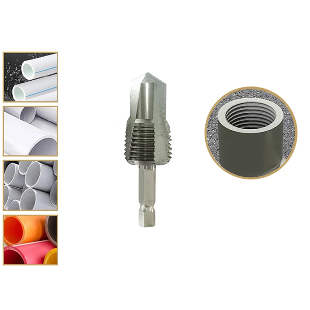 1/2 stücke Drei-klinge Gewinde Bohrer 20/25 MM Für PPR Sechseckigen 4/6-punkt rohre 3-in-1 Gewinde Bohrer Öffnung Power Tools