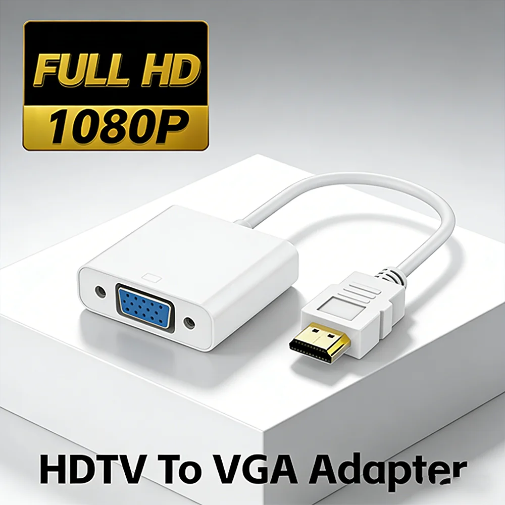 HDMI-compatible to VGA Adapter Digital Analog HDMI-compatible Male To Famale VGA Cable Converter For PC Laptop Tablet HDTV