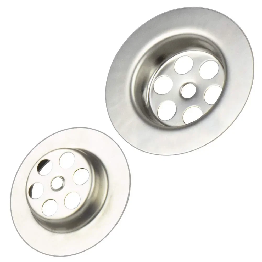 2 Set Foro per tappo da bagno di ricambio con vite Accessori di scarico in acciaio inossidabile Copri foro per tappo Diametro 70 mm