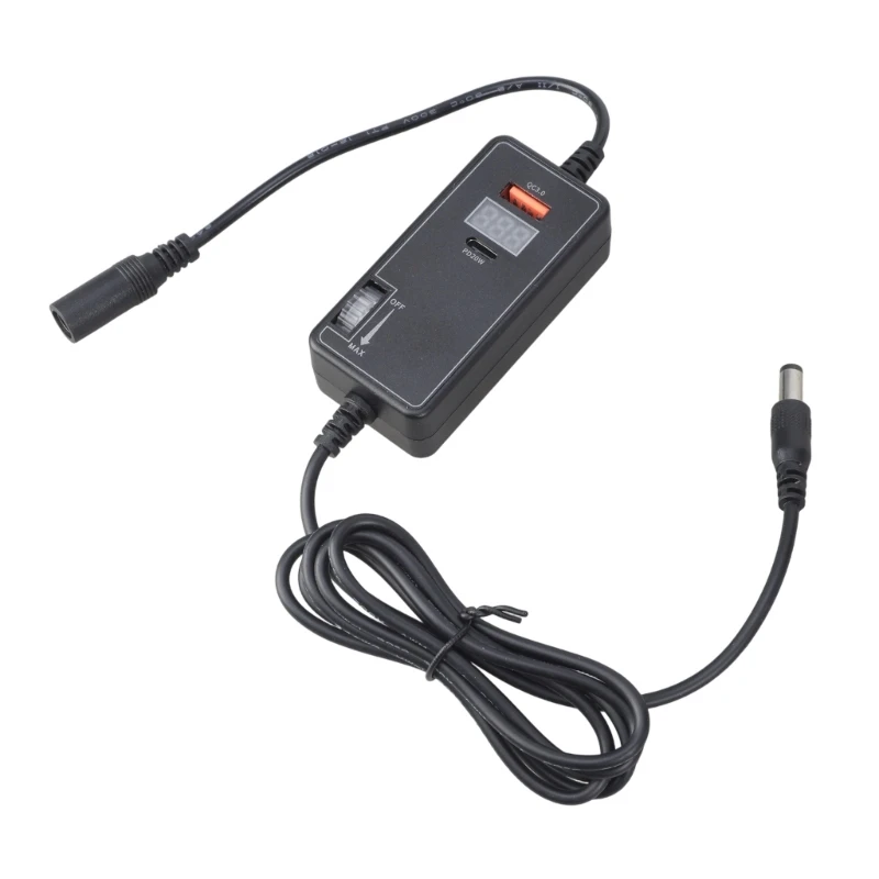 

40W USB+20W Type C Display Variable Speed Regulator for 12V Devices Fan