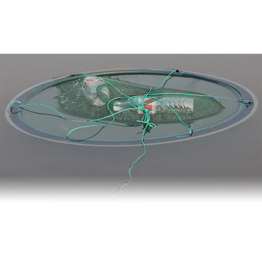 

50Cm 5 Holes Fishing Net Trap Mesh Eel Crab Shrimp Cage Struts Foldable Steel Wire Support Durable Edge Fabric