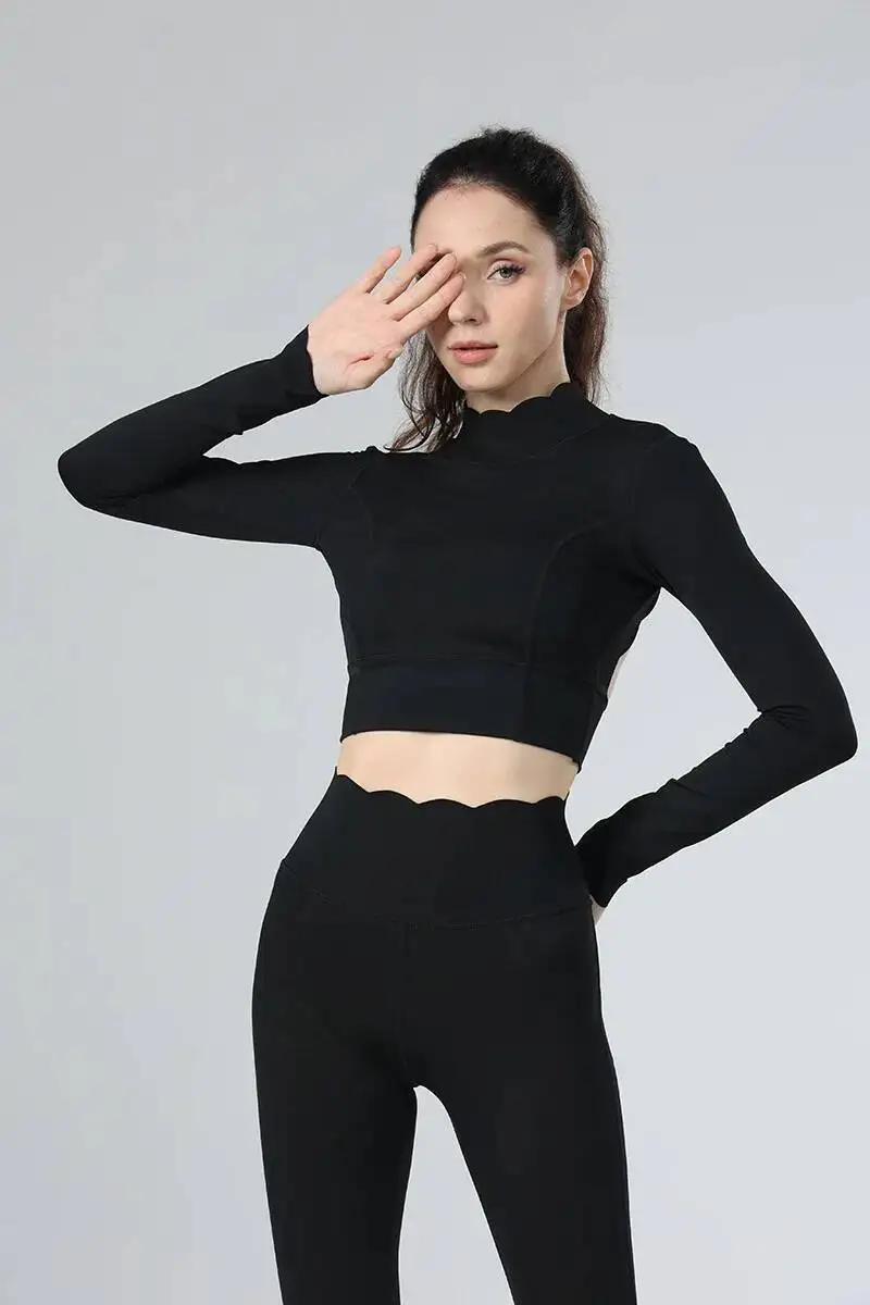 

Кружевная плотная майка для женщин с длинным рукавом телесного цвета, сексуальная спортивная мода, новинка