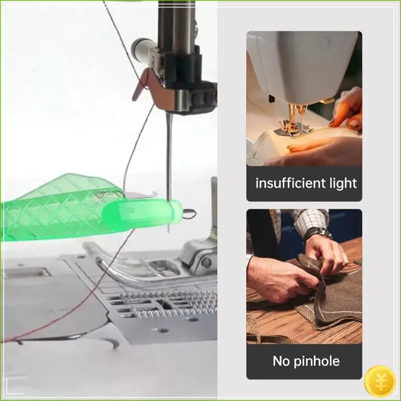 200Pcs Fish Mouth Sewing Machine Needle Threader, Quick Sewing Machine Loop Fish Type Needle Threaders(Large + Small)