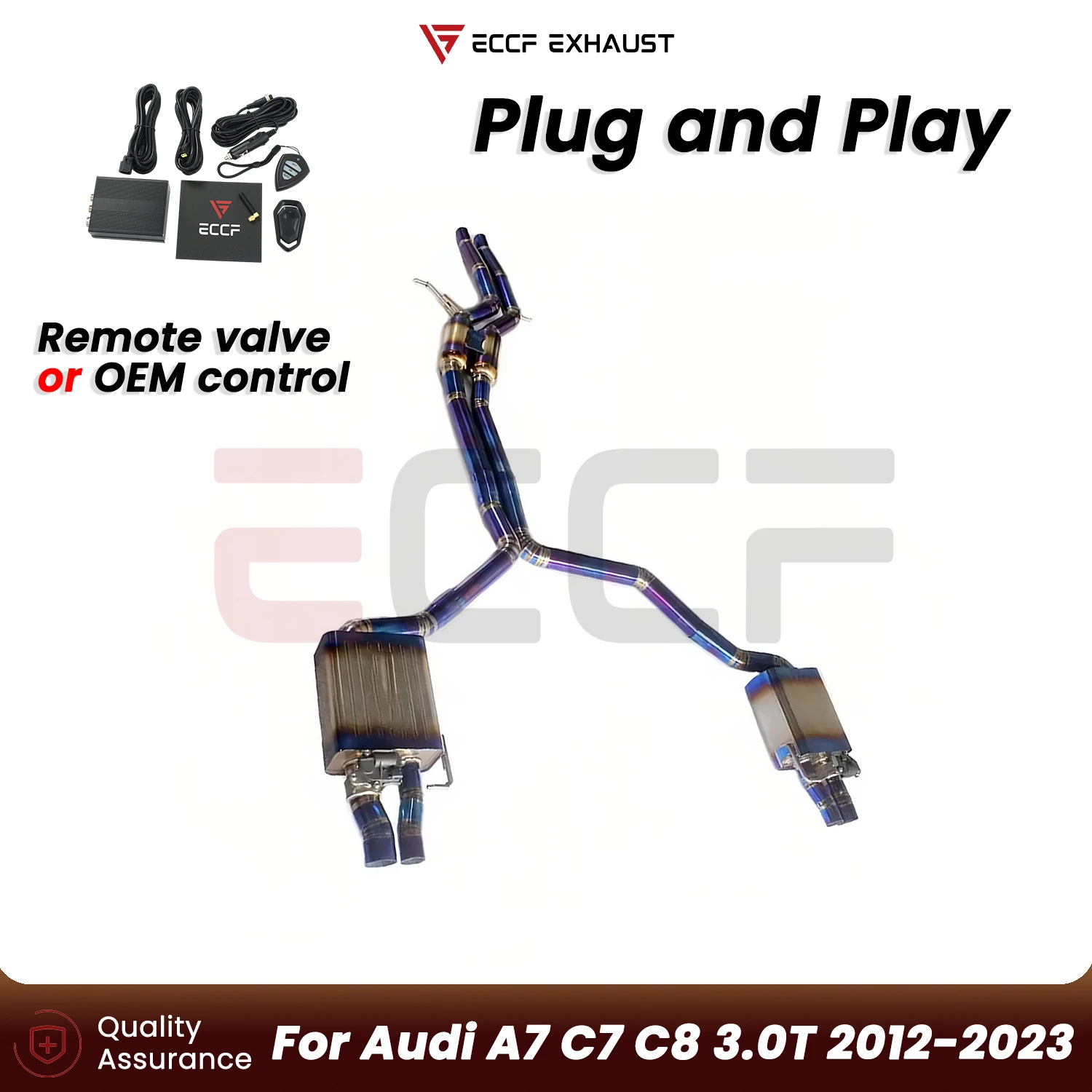 Aggressive Exhaust Sound Titanium Catback exhaust system FOR Audi C7 C8 3.0T A7 2012-2023 Plug and Play Performance Upgrade