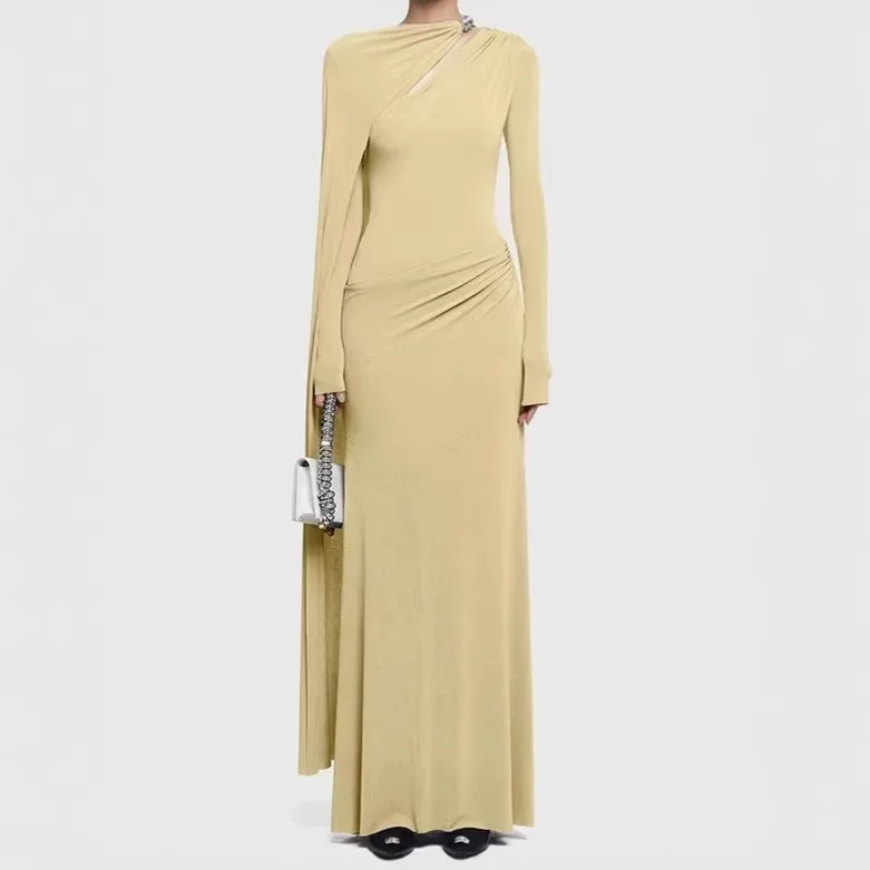 Elegant Evening Dress Long Sleeve Midi Dress Women Formal Party Gowns Spring Summer Matching Sets Jumpsuit Playsuit