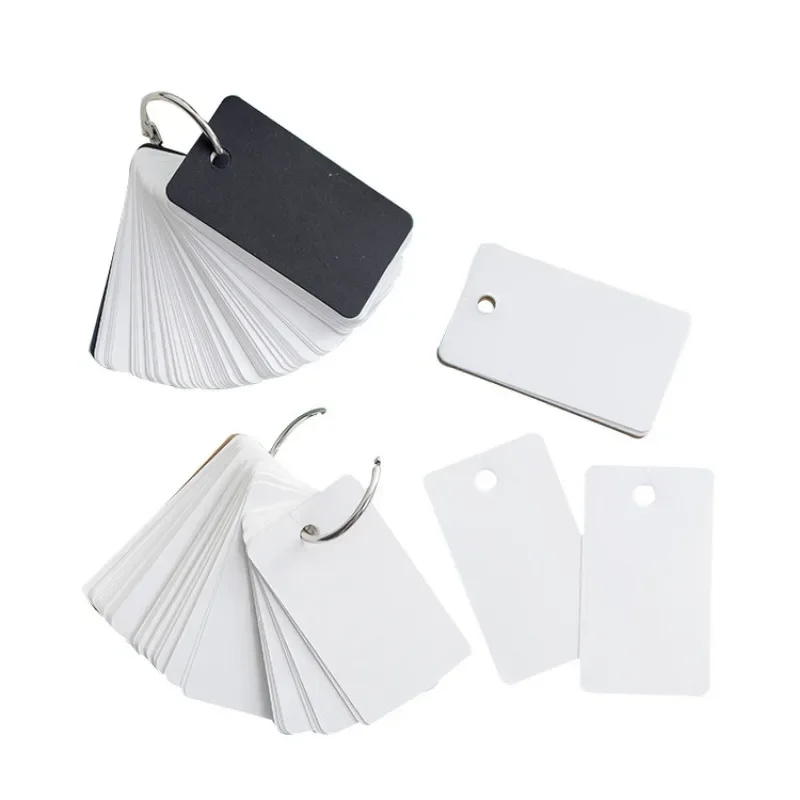 Yeni 100 Sayfa Kraft Kağıt Boş Flashcards Bağlayıcı Halkaları ile Spiral Bloknotlar Çocuk Defterleri Çalışma Kartları Kitap Kawaii Kırtasiye