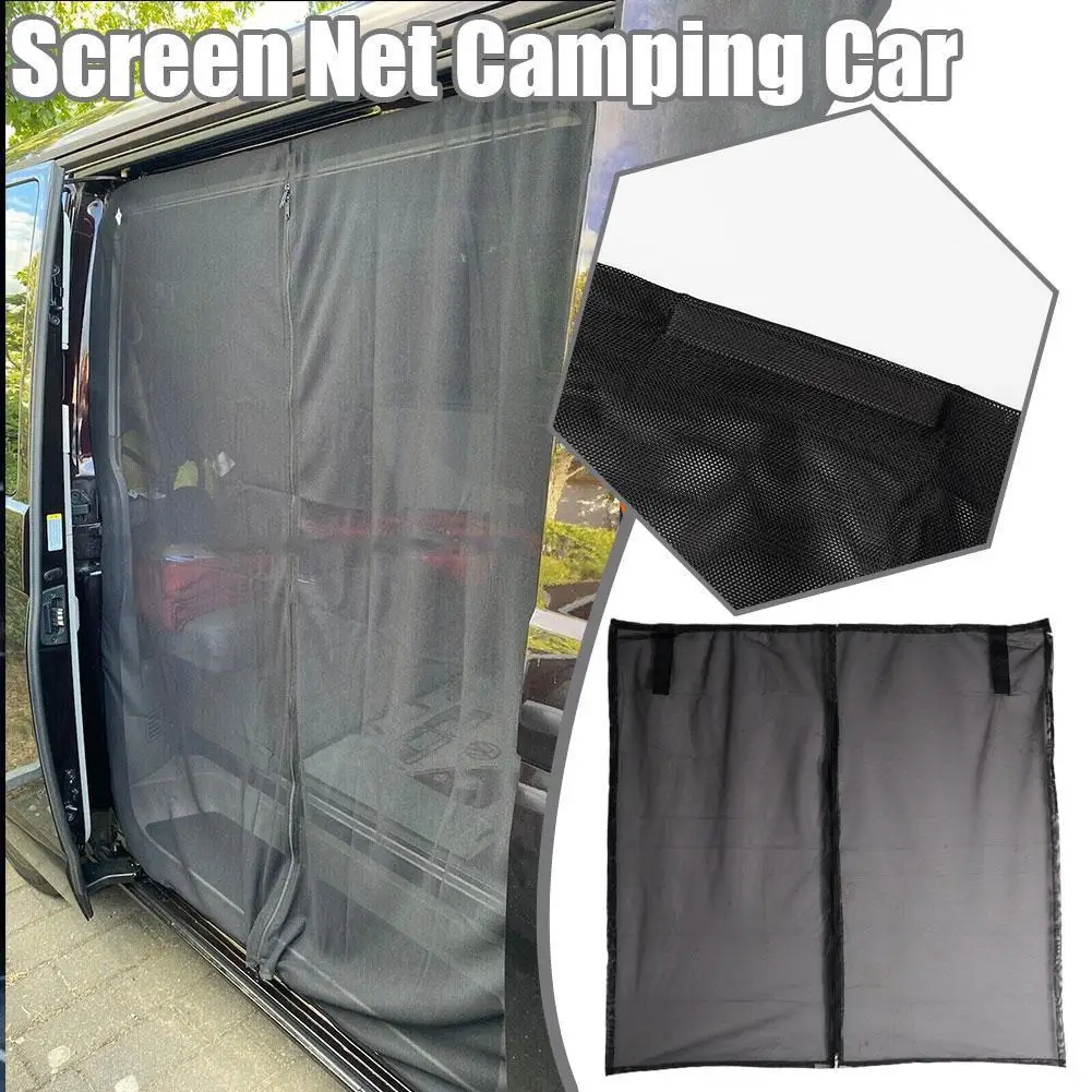 Universal Magnetic Screen Sliding Door Flyscreen Mesh Screen Accessories Tailgate Net Mosquito Zipper SUV Two-way Car B2Q3