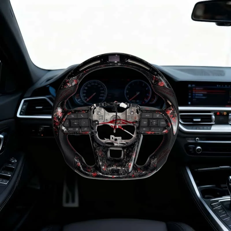 

Custom red forged carbon fiber sports steering wheel suitable for Toyota Land Cruiser LC300 LC200 150 200 LC79 LC70 LC76 FJ70 FJ