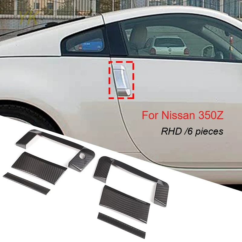

For Nissan 350Z 2003-2009 Real Carbon Fiber Car door handle cover decoration sticker car exterior protection accessories RHD