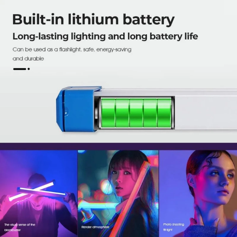 RGB LED Tube Fill Light 17cm 32cm 52cm USB Powered Handheld Colorful Light Stick Wall Mountable Atmosphere Night Lamp