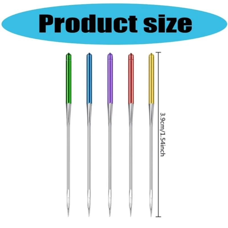 F92B 5pcs إبرة آلة الخياطة المحلية للنسيج الممتد إبرة النقطة العادية لإكسسوارات آلات الخياطة المحلية