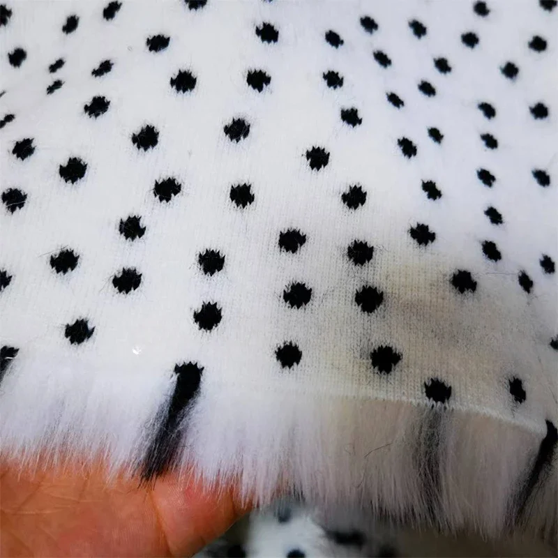 Thickened Jacquard Imitation Rabbit Fox Fur Fabric 100x170cm Leopard Dot Pattern Faux Fur Fabric for Coat Bag Toys Scarf