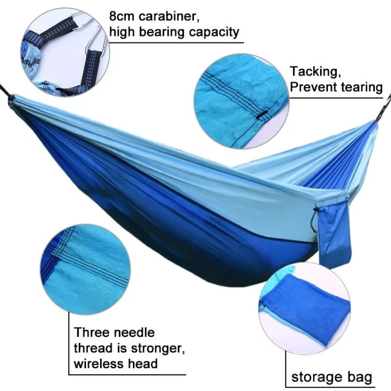 Camping Hammock with Mosquito Net Light Portable Outdoor Parachute Hammocks Sleeping Hammock Camping Stuff