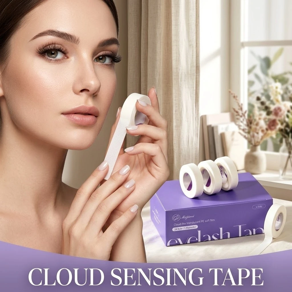 24 Rolls Breathable Eyelash Extension Tape Ultra-Soft Translucent PE Lash Tape for Sensitive Skin, Professional Isolation Supply