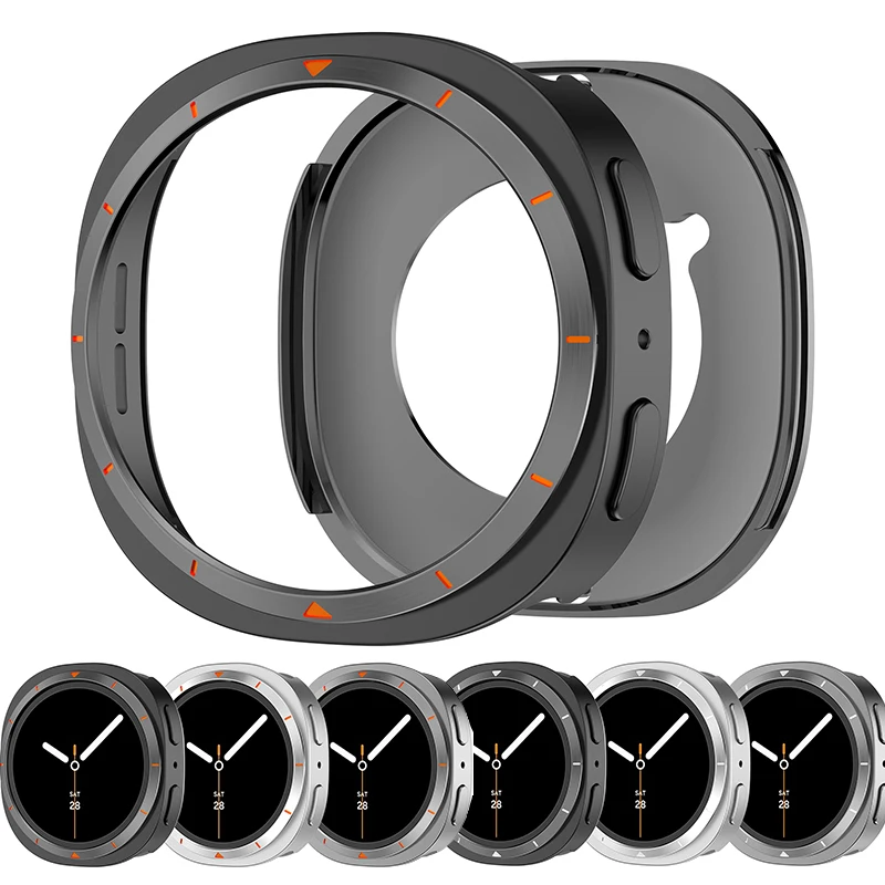 

Чехол из ПК и металла для Samsung Galaxy Watch 8, 40 мм, 44 мм, аксессуары, жесткая противоударная защита экрана, бампер, чехол для Galaxy Watch 8