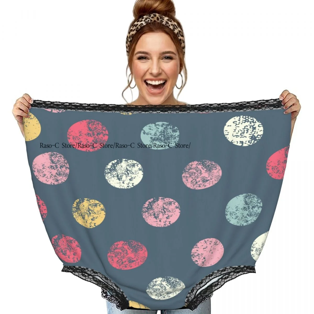 Stylish Polka Dot Background In Modern Colors Grandma Underwear Interesting Prank Funny Gift Panties